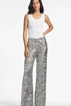 Women Sachin & Babi Matching Sets-Alli Pant Silver Sequins