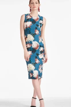 Women Sachin & Babi Dresses-Anna Dress Teal Garden