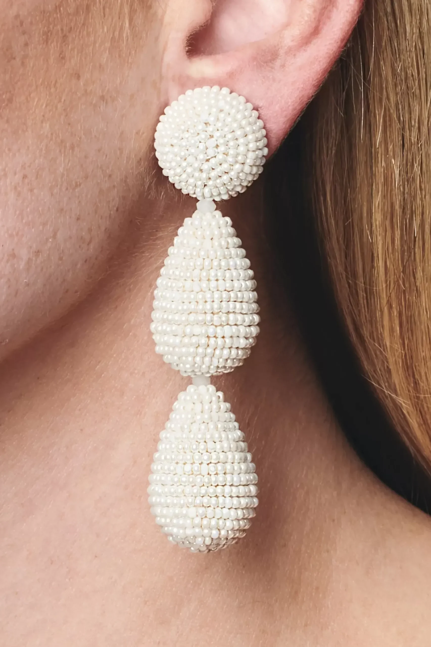 Women Sachin & Babi Earrings-Arielle Earrings-Smooth Beads Ivory