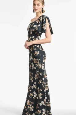Women Sachin & Babi Gowns-Aubrey Gown Black Venetia Petal