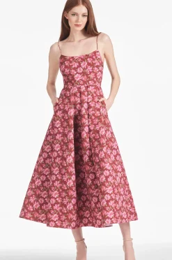 Women Sachin & Babi Dresses-Audra Dress Bordeaux Bloom