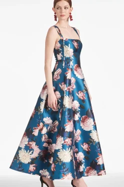 Women Sachin & Babi Gowns-Audrey Gown Teal Garden