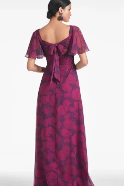 Women Sachin & Babi Gowns-Aurora Gown Magenta Bloom