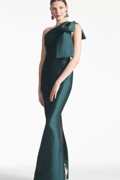 Women Sachin & Babi Gowns-Bonnie Gown Forest Green