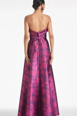 Women Sachin & Babi Gowns-Brielle Gown Magenta Bloom