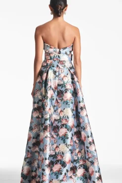 Women Sachin & Babi Gowns-Brielle Gown Ice Blue Garden