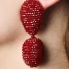 Women Sachin & Babi Earrings-Carina Earrings-Faceted Beads Ruby