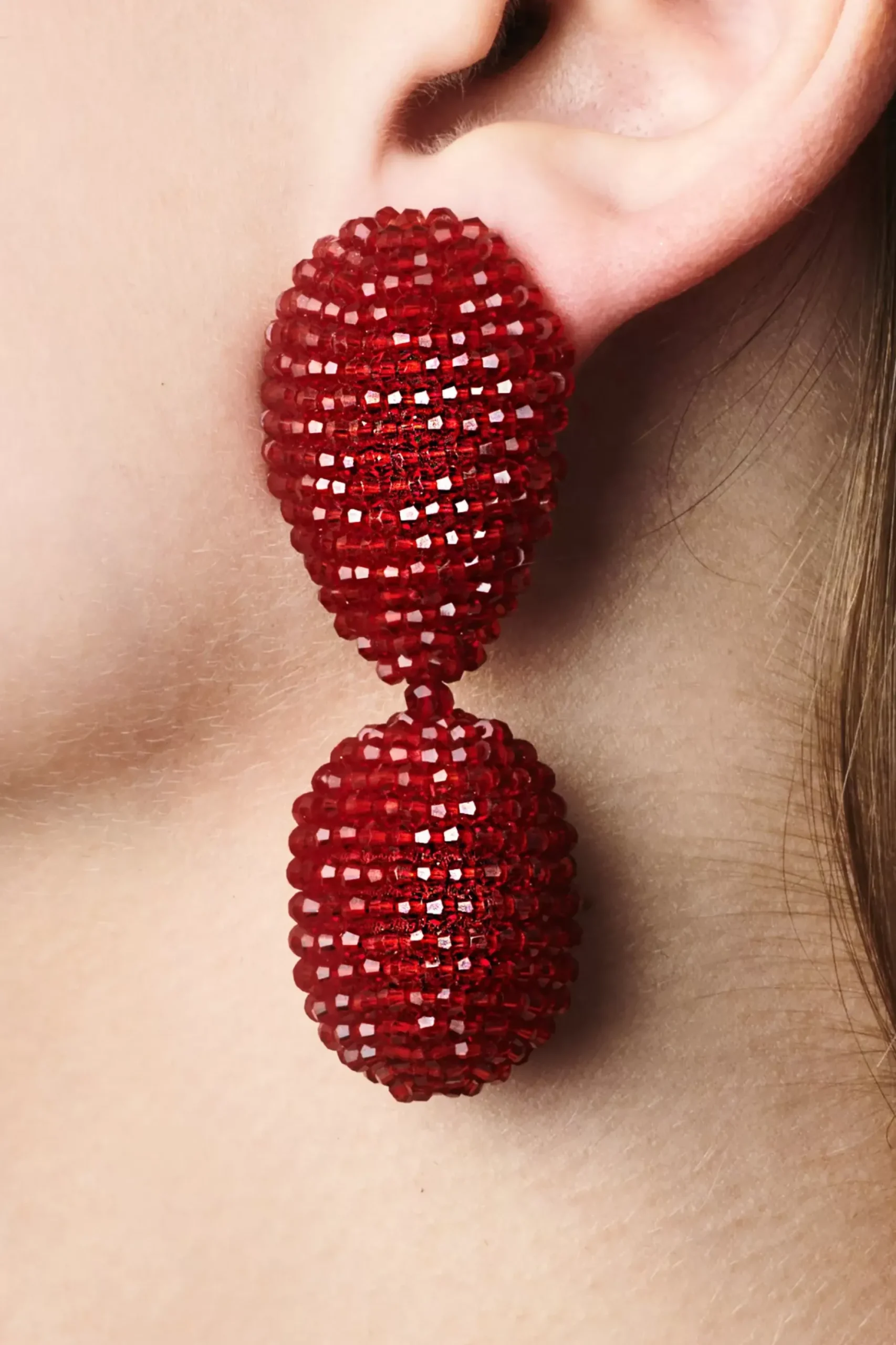 Women Sachin & Babi Earrings-Carina Earrings-Faceted Beads Ruby