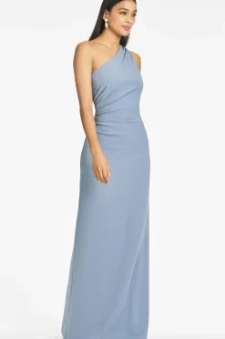 Women Sachin & Babi Gowns-Cece 4-Way Stretch Crepe Gown Slate Blue