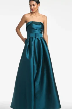 Women Sachin & Babi Gowns-Ceri Gown Deep Teal