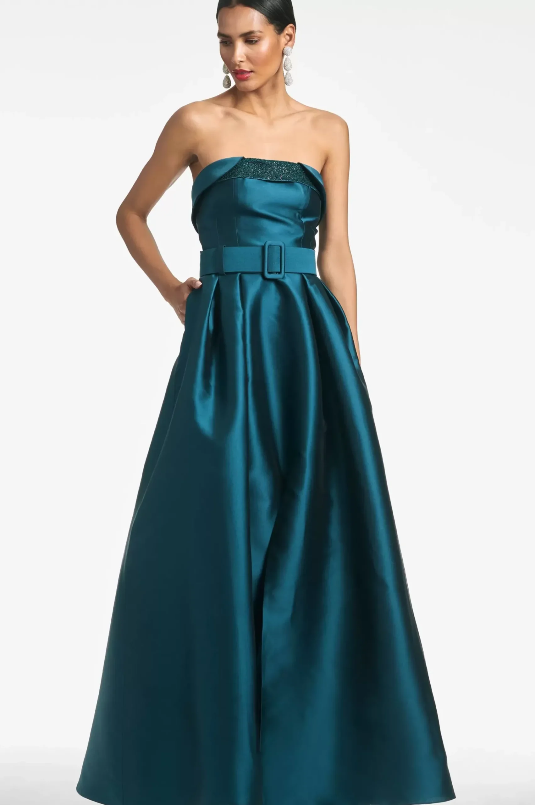 Women Sachin & Babi Gowns-Ceri Gown Deep Teal
