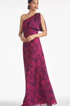 Women Sachin & Babi Gowns-Chelsea Gown Magenta Bloom