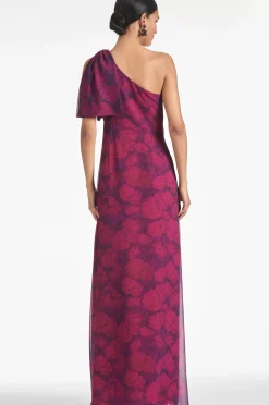 Women Sachin & Babi Gowns-Chelsea Gown Magenta Bloom