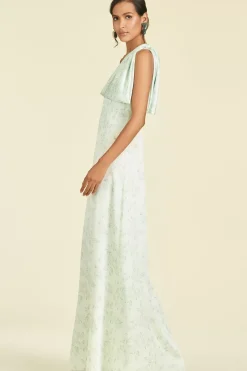 Women Sachin & Babi Gowns-Chelsea Gown Jade Rose Watercolor