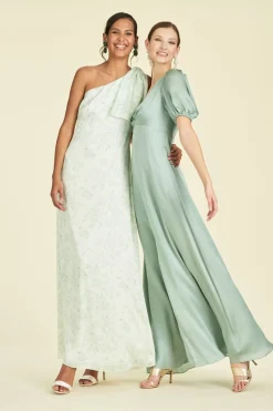 Women Sachin & Babi Gowns-Chelsea Gown Jade Rose Watercolor