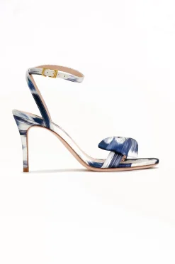 Women Sachin & Babi -Chelsea Obi-Bow Open Toe Blue Ikat Floral