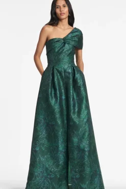 Women Sachin & Babi Gowns-Deliah Gown Malachite Bouquet Multi