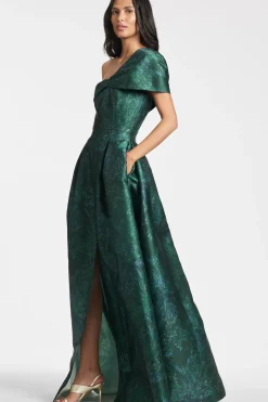 Women Sachin & Babi Gowns-Deliah Gown Malachite Bouquet Multi