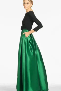 Women Sachin & Babi Gowns-Desdemona Gown Black/Emerald