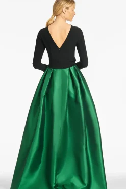 Women Sachin & Babi Gowns-Desdemona Gown Black/Emerald