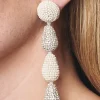Women Sachin & Babi Earrings-Eliza Earrings-Smooth Beads/Crystals Ivory/Clear