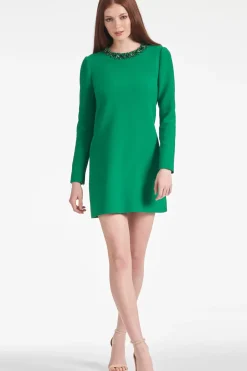Women Sachin & Babi Dresses-Embellished Lily Dress Cadmium Green