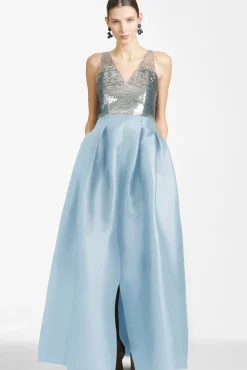 Women Sachin & Babi Gowns-Erica Gown Silver/Ash Blue