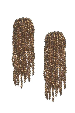 Women Sachin & Babi Earrings-Fountain Earrings-Metallic Faceted Beads