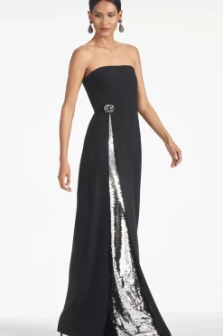Women Sachin & Babi Gowns-Ivy Gown Black/Silver