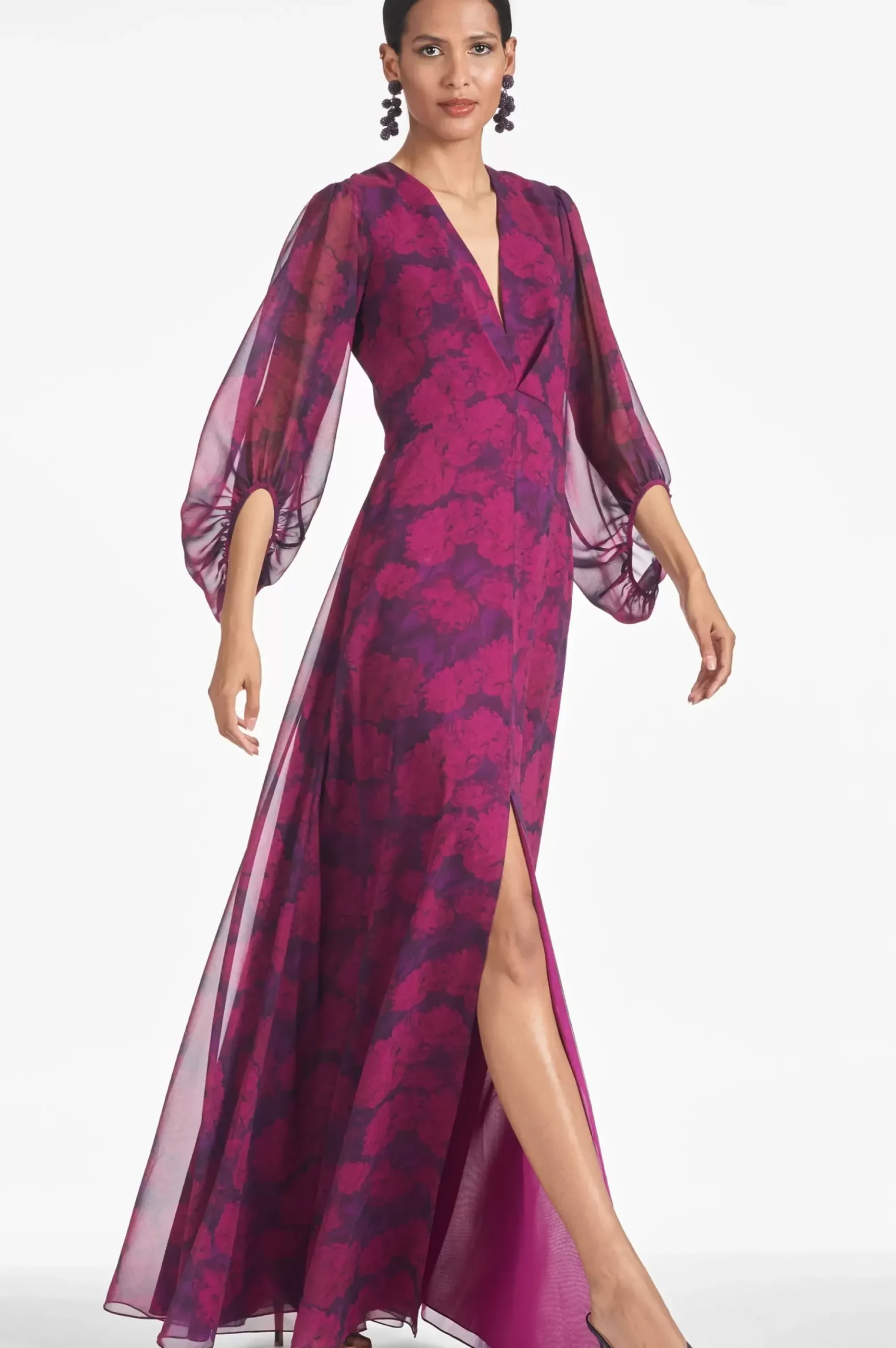 Women Sachin & Babi Gowns-Jenny Gown Magenta Bloom