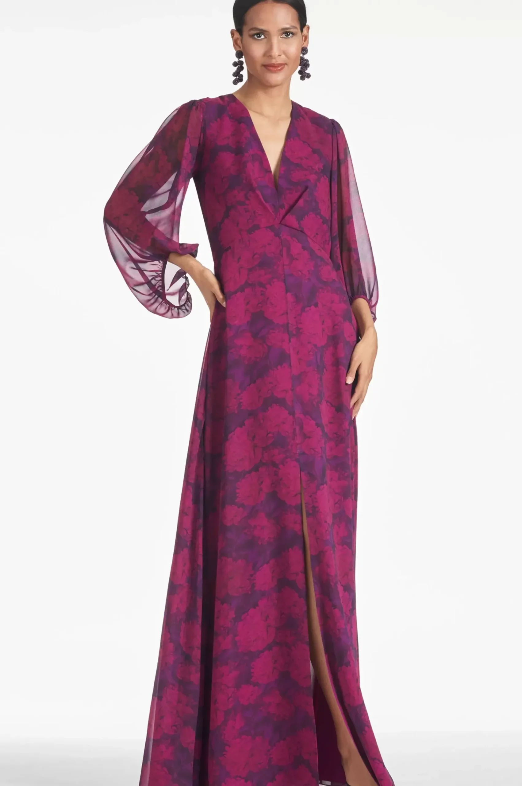 Women Sachin & Babi Gowns-Jenny Gown Magenta Bloom