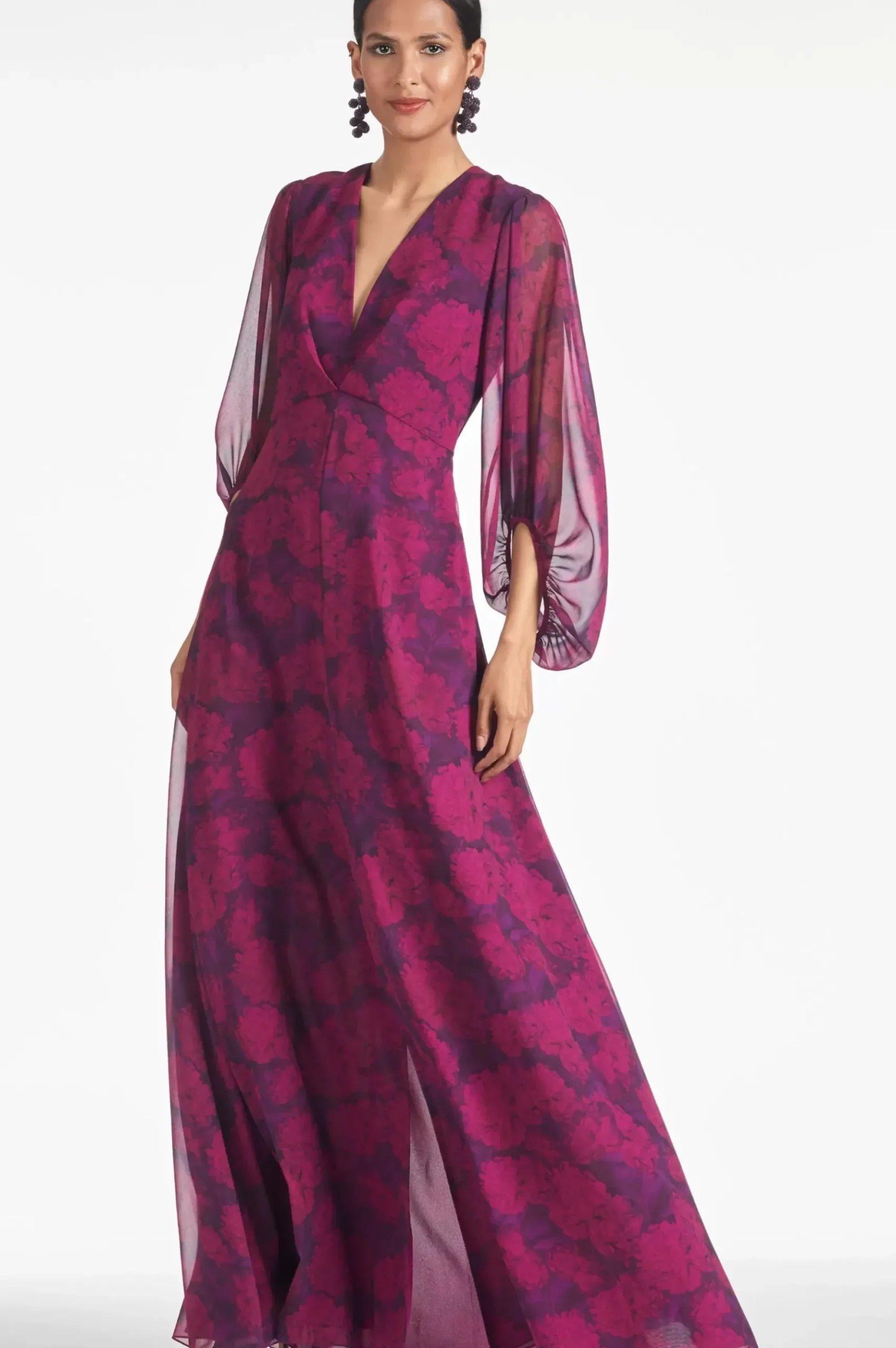 Women Sachin & Babi Gowns-Jenny Gown Magenta Bloom