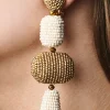 Women Sachin & Babi Earrings-Josephine Earrings-Smooth Beads Gold/Ivory