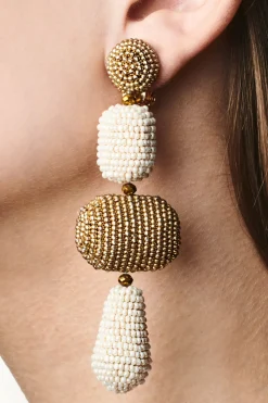 Women Sachin & Babi Earrings-Josephine Earrings-Smooth Beads Gold/Ivory