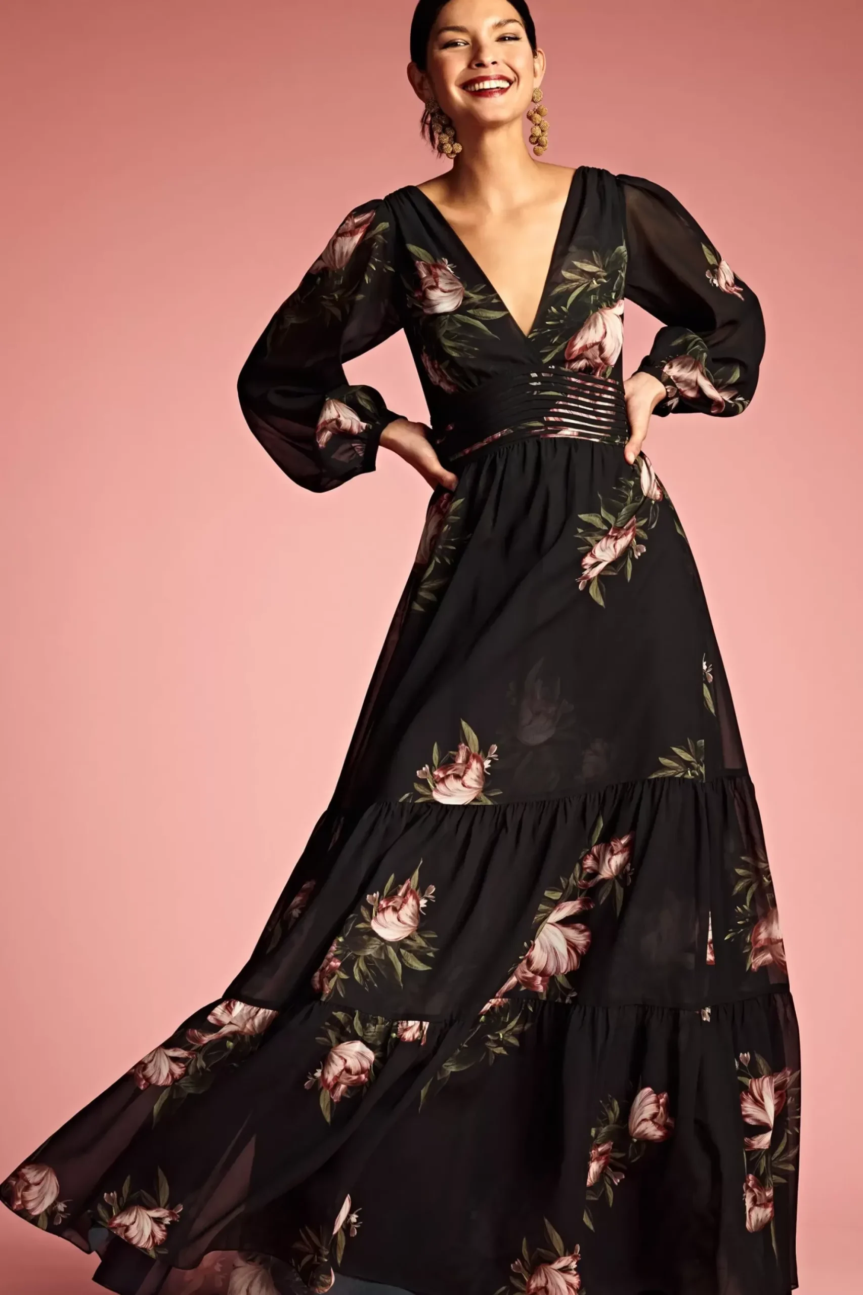 Women Sachin & Babi Gowns-Jules Gown Noir Blossom