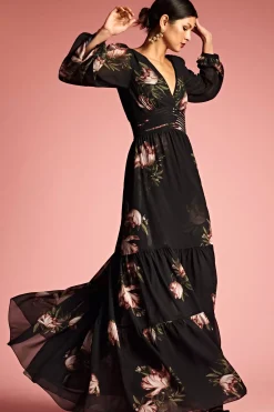 Women Sachin & Babi Gowns-Jules Gown Noir Blossom