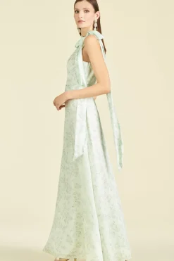 Women Sachin & Babi Gowns-Kayla Gown Jade Rose Watercolor