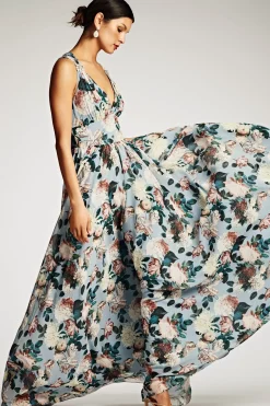 Women Sachin & Babi Gowns-Kenzia Gown Ice Blue Garden