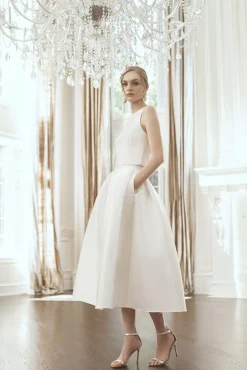 Women Sachin & Babi Skirts-Leighton Skirt Mikado Off White