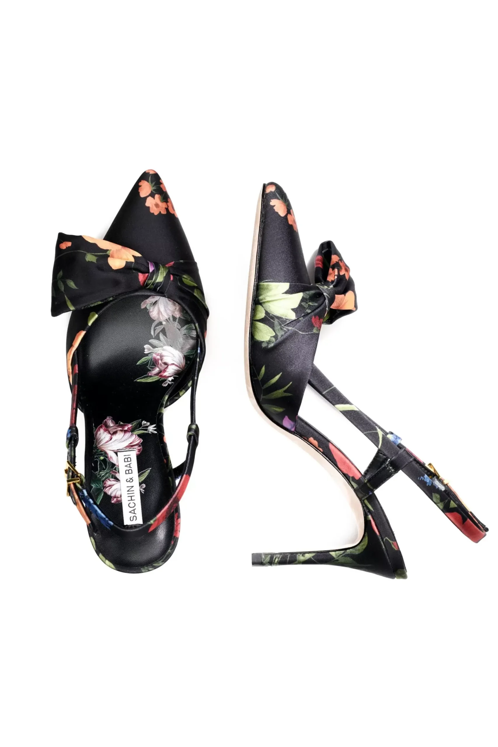 Women Sachin & Babi -Lenox Obi-Bow Slingback Noir Wildflower