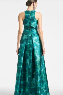 Women Sachin & Babi Tops & Blouses-Lexie Top Emerald Watercolor Floral