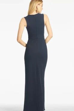 Women Sachin & Babi Gowns-Loretta 4-Way Stretch Crepe Gown Navy