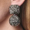 Women Sachin & Babi Earrings-Lydia Earrings-Metallic Beads Metallic Silver