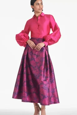 Women Sachin & Babi Matching Sets-Lydia Skirt Magenta Bloom