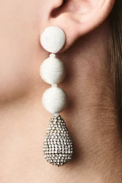 Women Sachin & Babi Earrings-Maeve Earrings-Thread/Crystals Ivory/Clear Crystal