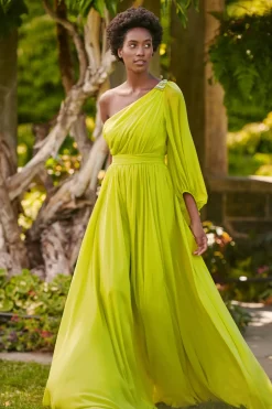 Women Sachin & Babi Gowns-Makayla Gown Chartreuse