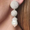 Women Sachin & Babi Earrings-Maribel Earrings-Crystals/Baroque Pearl Clear/Pearl
