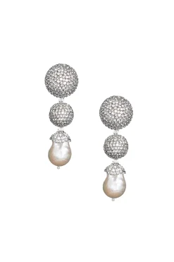 Women Sachin & Babi Earrings-Maribel Earrings-Crystals/Baroque Pearl Clear/Pearl