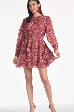Women Sachin & Babi Dresses-Meg Dress Bordeaux Bloom