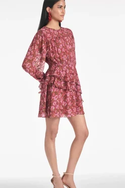 Women Sachin & Babi Dresses-Meg Dress Bordeaux Bloom